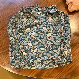 Floral Ruffle Collar kid Top